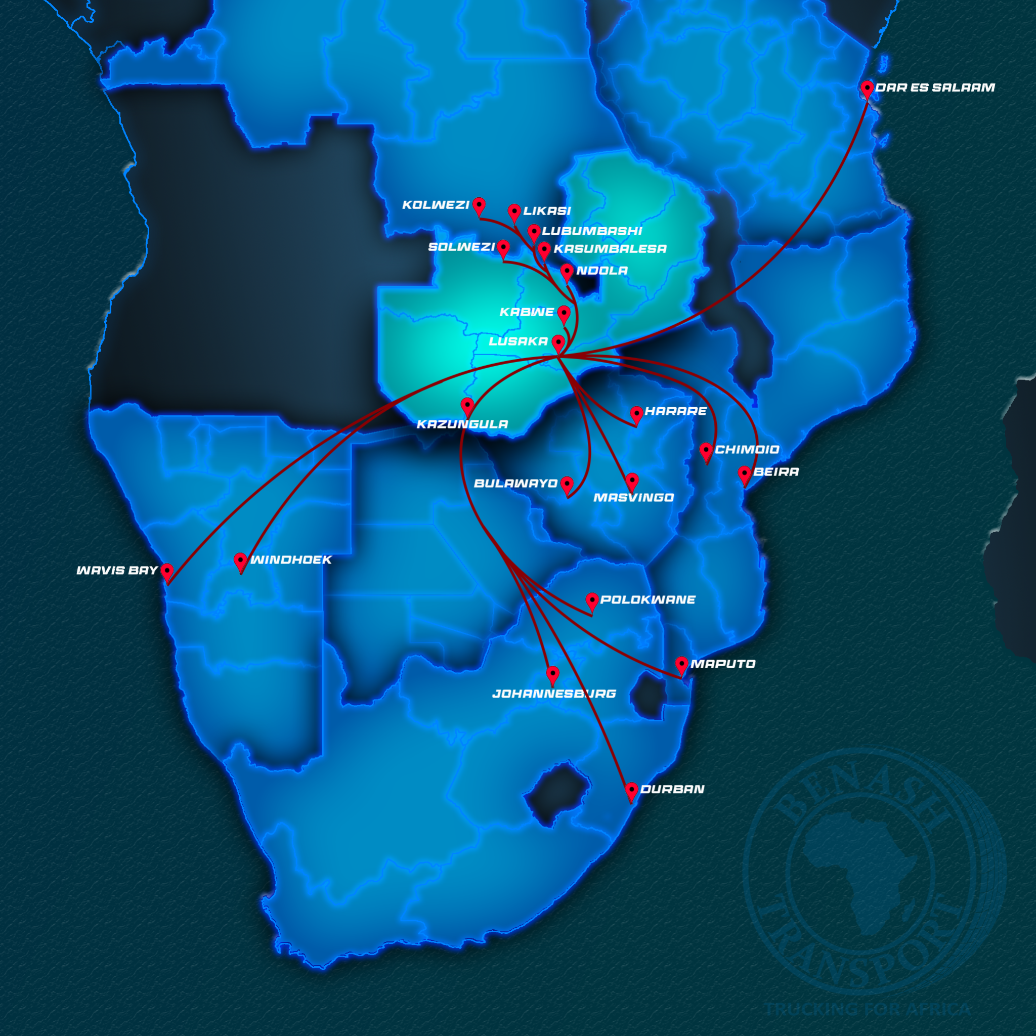 Routes from Zambia